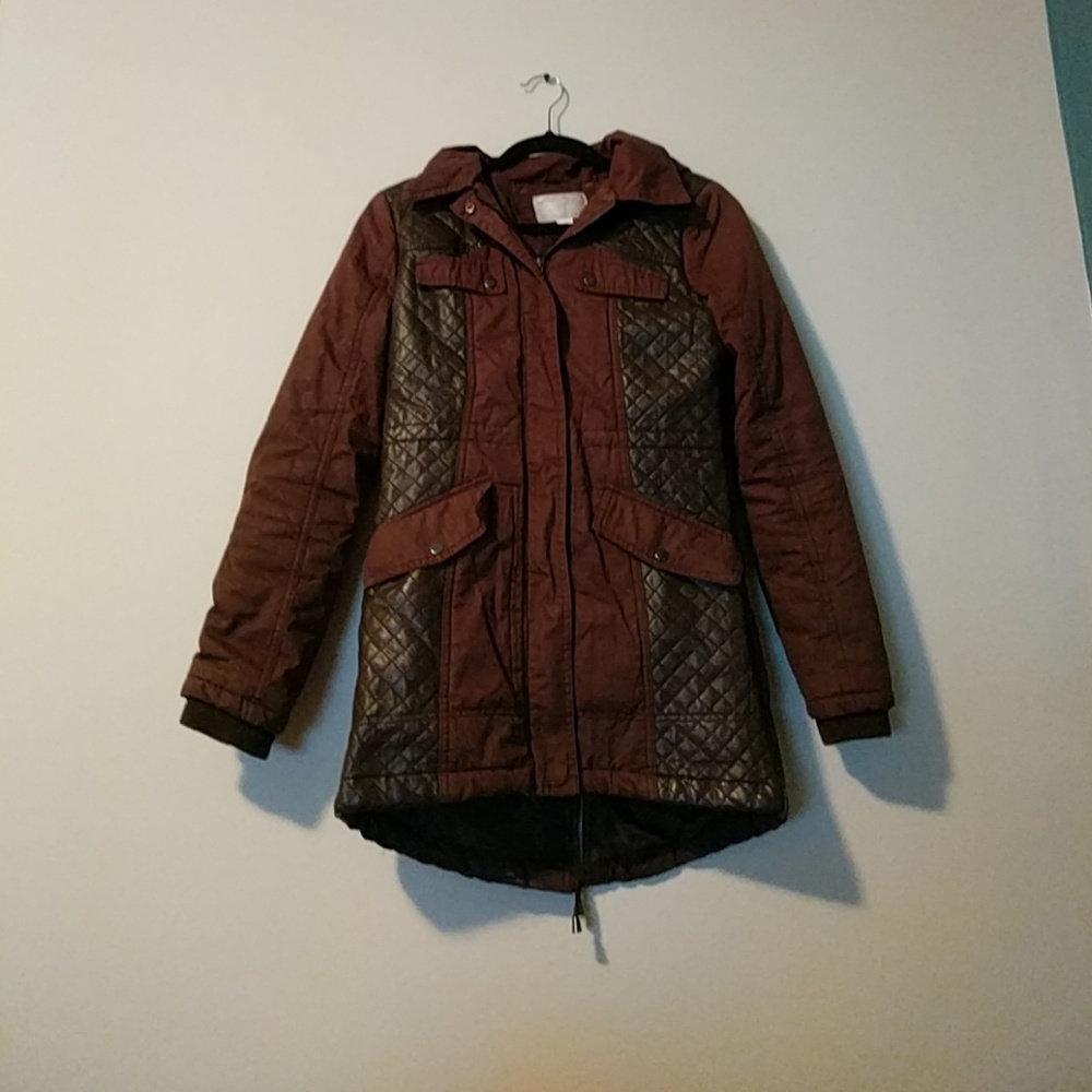 Brown quilted winter coat